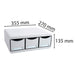 Exacompta Drawer Unit with 3 Drawers Toolbox Maxi Plastic Light Grey 35.5 x 27 x 13.5 cm