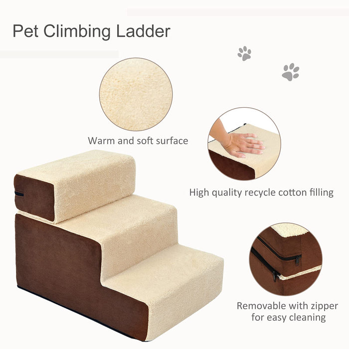 PawHut Pet Stairs Beige 400 mm x 540 mm x 390 mm