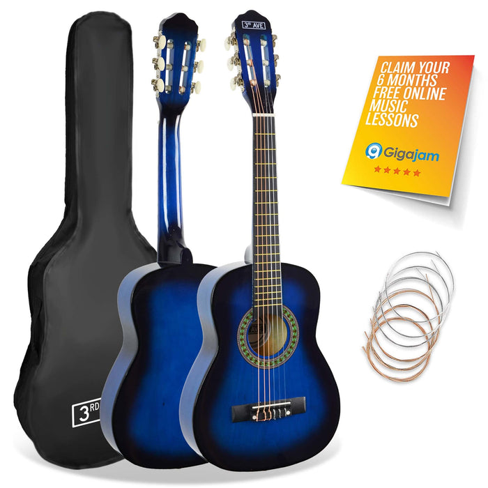 3rd Avenue Cassical Guitar Blueburst 1/4 Size Set