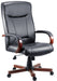 Kingston Bonded Leather Faced Executive Office Chair Black/Mahogany - 8511HLW