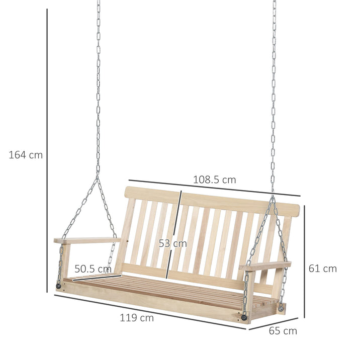 OutSunny 2 Seater Swing Bench Natural