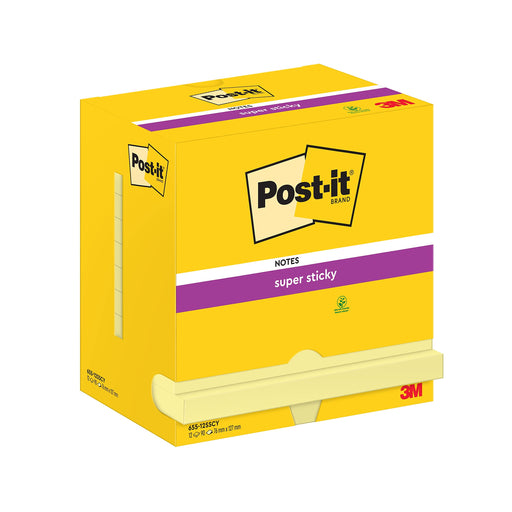 Post-It S/Stik 76X127 90S C/Ylw Pk12