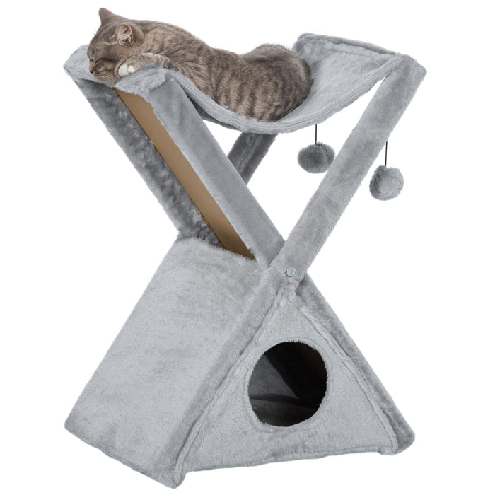 PawHut Cat Tower Grey 320 mm x 545 mm x 650 mm