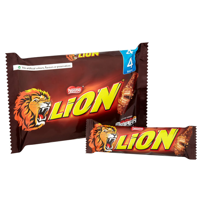 Nestlé Lion Milk Chocolate Bar No Artificial Colours, Flavours or Preservatives 42g Pack of 4