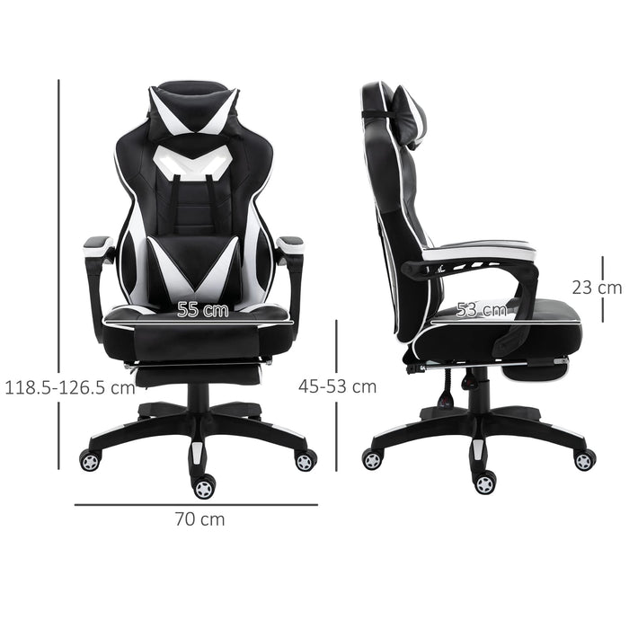 Vinsetto Gaming Chair 921-237V70WT White 70 (W) x 65 (D) x 118.5 (H) mm