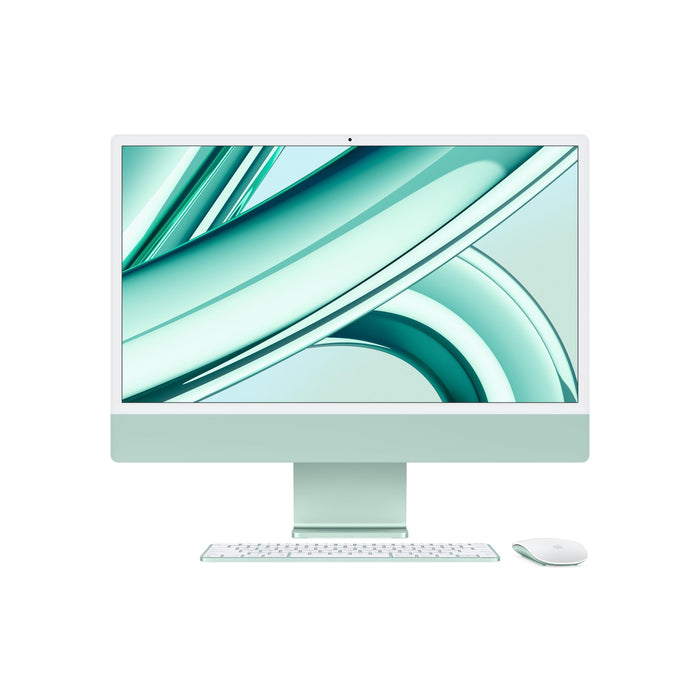 All-in-one 24-inch iMac with Retina 4.5K display - M3 chip with 8 core CPU and 8 core GPU - 8GB RAM - 256GB SSD - Green - Z196