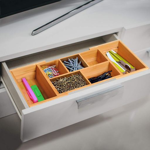 HOMCOM Expandable Organizer Natural wood finish 17.6 x 24.6 x 0.7 cm