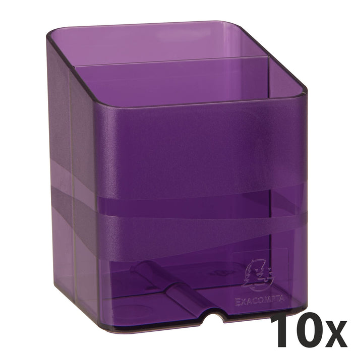 Exacompta Chromaline Pen Box Plastic Purple 7.4 x 7.4 x 9.3 cm