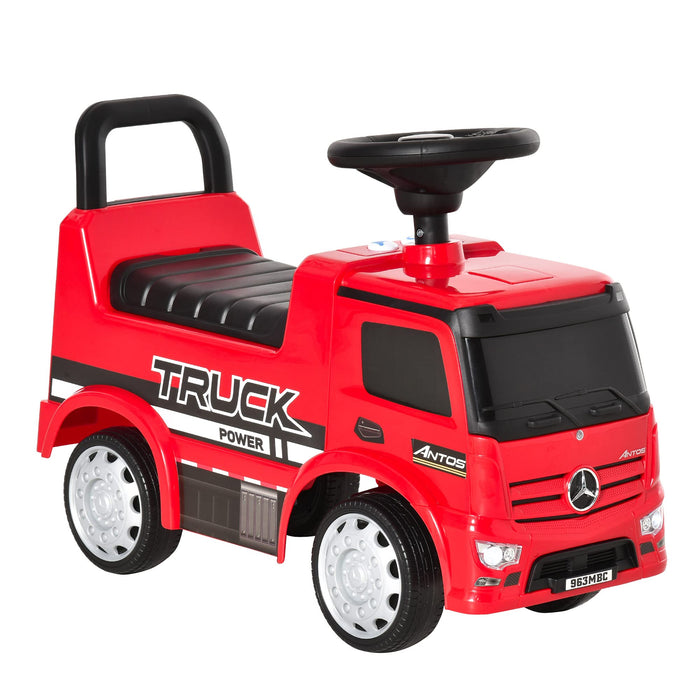 HOMCOM 3-in-1 Ride On Car Kids Mercedes Truck Red