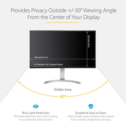 StarTech.com 19 Inch Anti-Glare Blue Light Reducing Monitor Privacy Screen