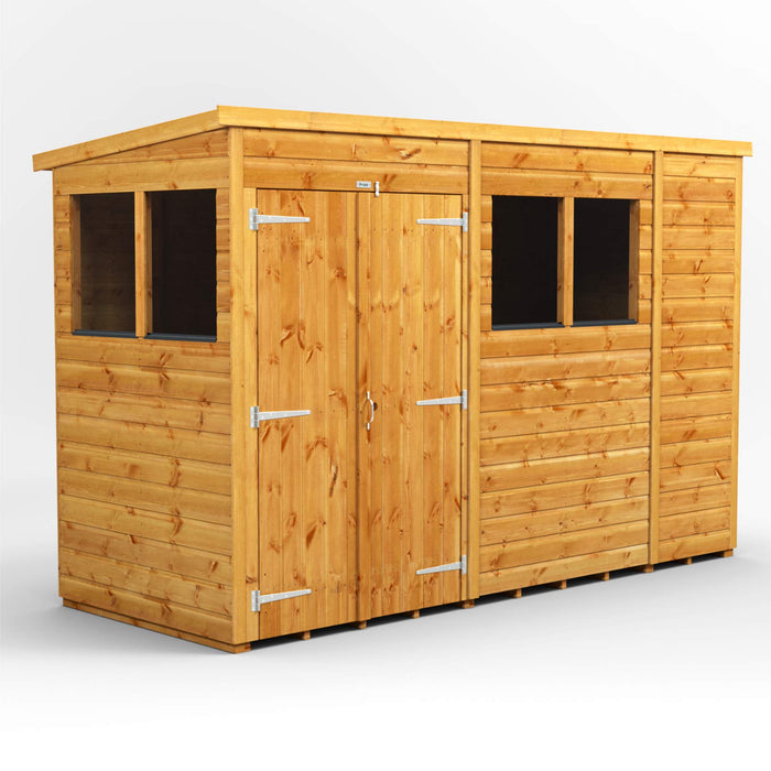 Power Garden Shed 104PPDD Golden Brown 10x4