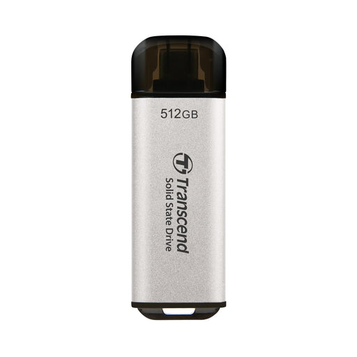 Transcend ESD300S - SSD - 512 GB - external (portable) - USB 3.2 Gen 2x1 (USB-C connector) - silver