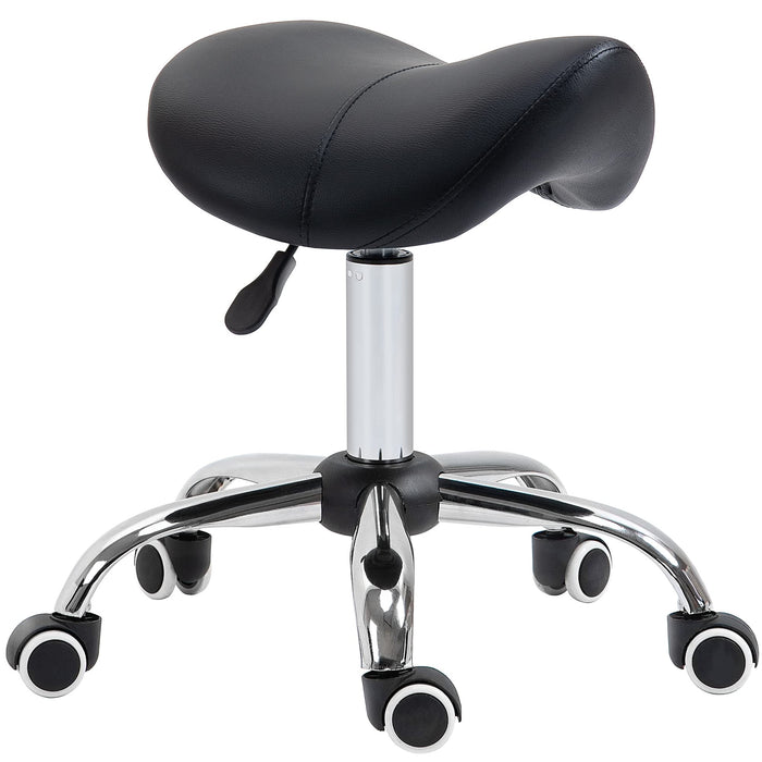 HOMCOM Cosmetic Stool Height Adjustable Salon Massage Spa Black