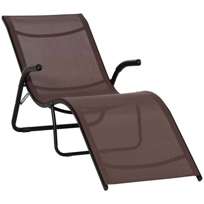 OutSunny Galvanized Lounge Chair Brown