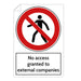 Trodat Health and Safety Sticker No access granted to external employees PVC 20 x 30 cm Pack of 3