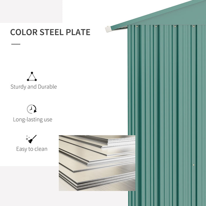 OutSunny Garden Shed 1.1 x 1.93 x 1.84 m Green