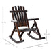 OutSunny Fir Wood Rocking Chair Brown