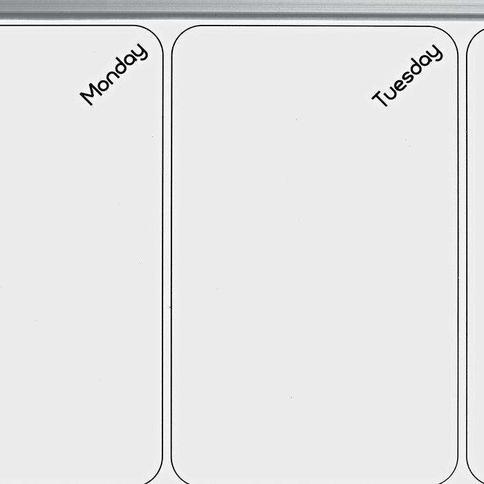 Nobo Small Wall Mountable Magnetic Whiteboard Weekly Planner 1903780 Lacquered Steel, Cork 585 x 190 mm White, Brown