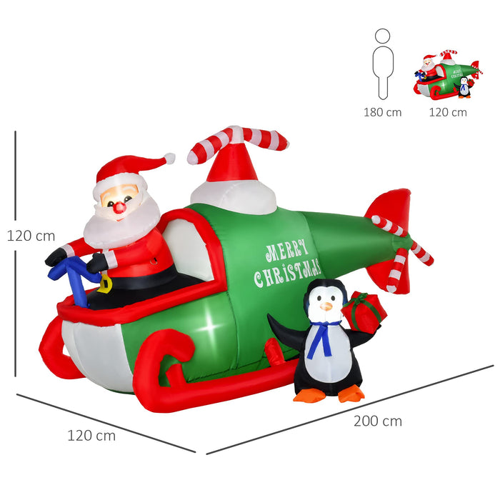 HOMCOM Christmas Santa Claus Inflatable Red 120 x 120 cm