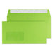 Creative Peel & Seal DL+ Coloured Envelope Green 229 (W) x 114 (H) mm Window 120 gsm Pack of 500