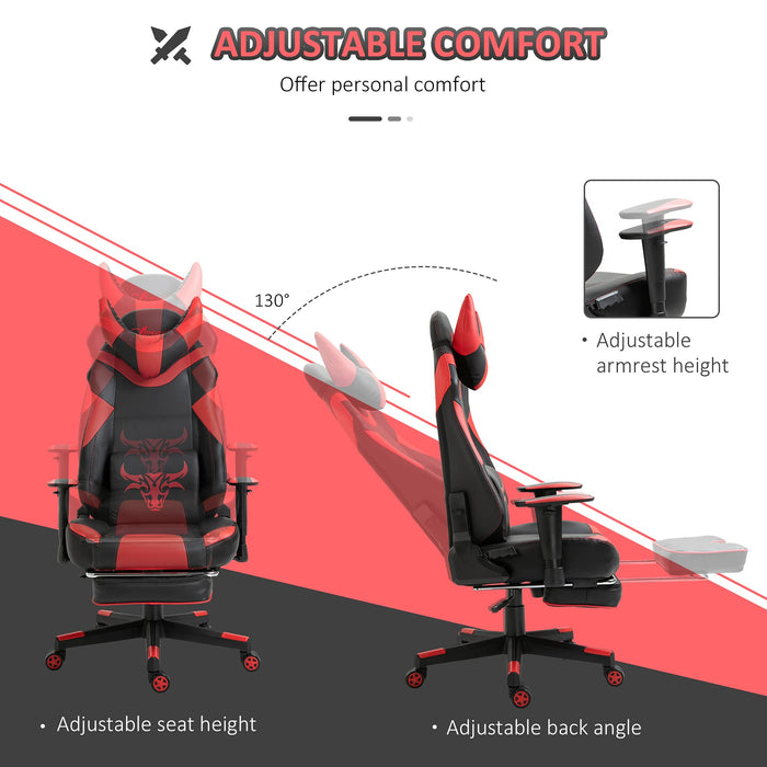 Vinsetto Gaming Chair 921-208V70RD Red 61 (W) x 71 (D) x 135.5 (H) mm