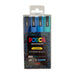 POSCA Paint Marker Bullet 1.3 mm Blue, Sky Blue, Light Blue and Aqua Green Pack of 4