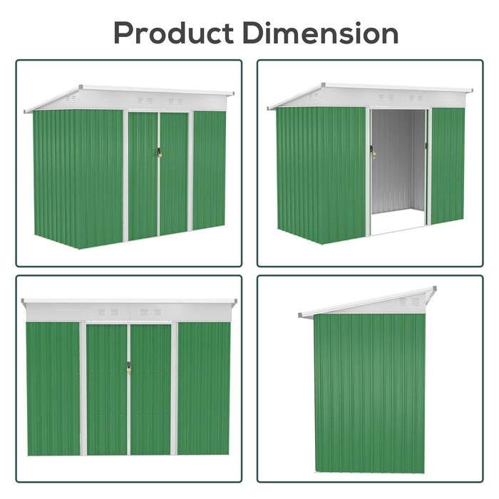 OutSunny Garden Shed 1.3 x 2.3 x 1.9 m Green