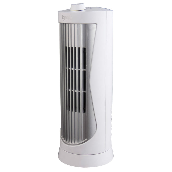 igenix Desk Fan Mini DF0020WH 12 inch Silver, White 1 Speed Settings 11 x 30 cm