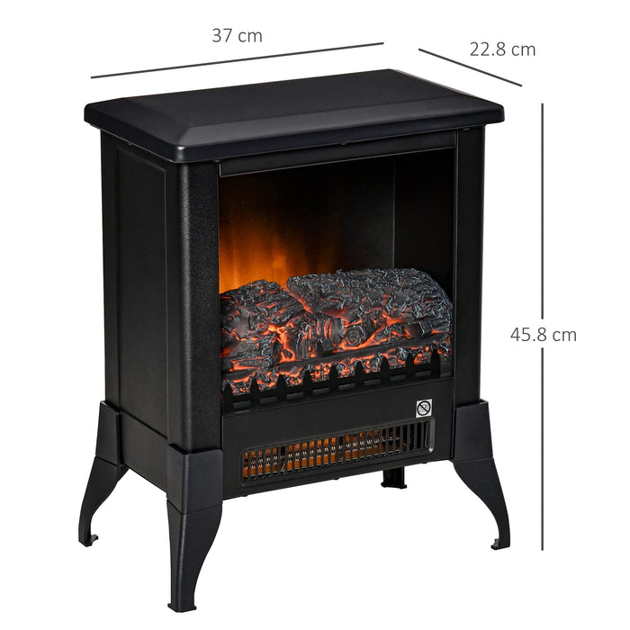 HOMCOM Electric Fireplace Steel, Tempered Glass, Plastic UK