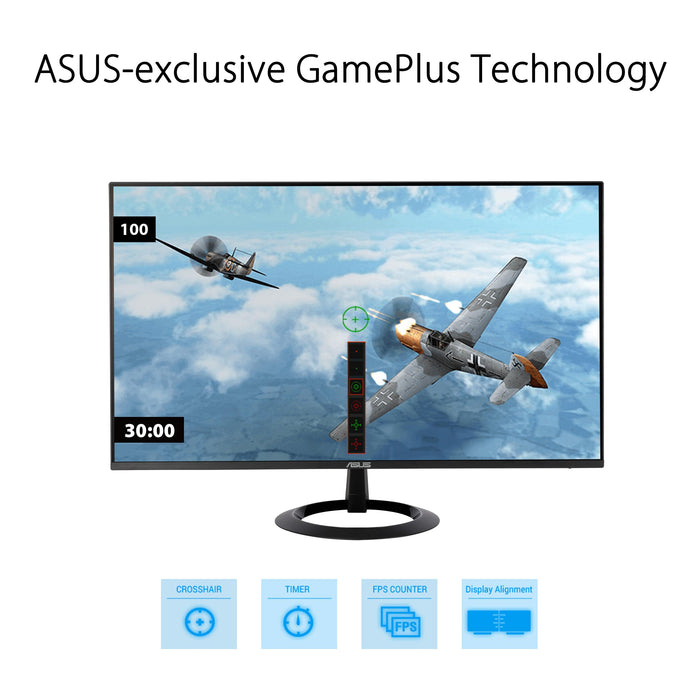 ASUS VZ27EHF - LED monitor - 27" - 1920 x 1080 Full HD (1080p) @ 100 Hz - IPS - 250 cd/m² - 1300:1 - 1 ms - HDMI