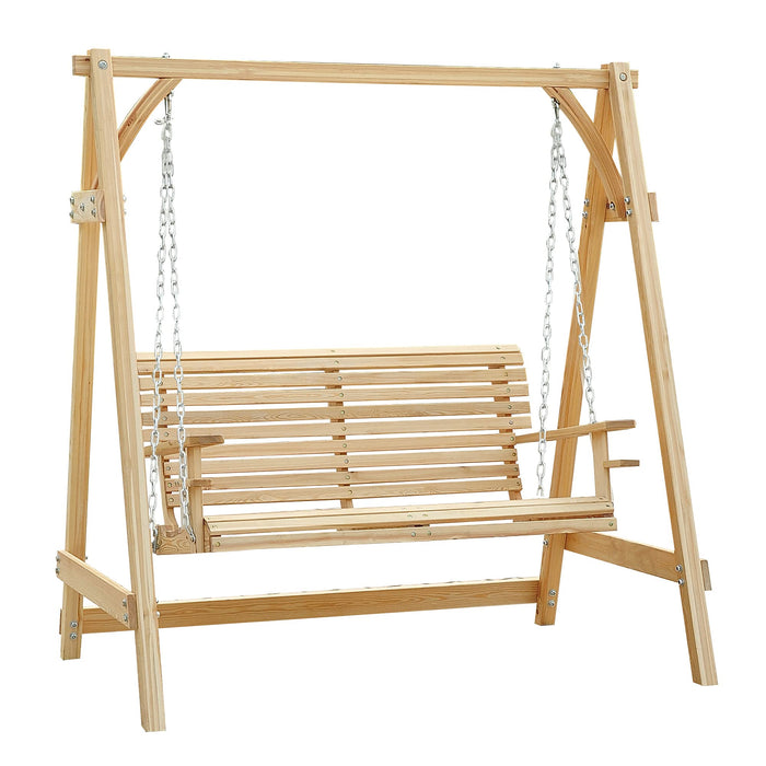 OutSunny Swing Bench Larch Wood Brown 1,250 x 1,850 mm