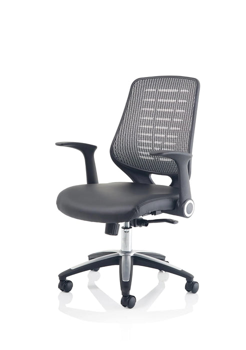 Dynamic Tilt & Lock Task Operator Chair Folding Arms Relay Black Back, Senna Yellow Seat Without Headrest Medium Back