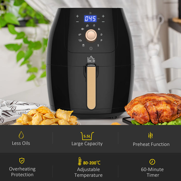 HOMCOM Air Fryer Stainless Steel Black