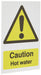 Warning Sign Hot Water Plastic Yellow, Black 7.5 x 5 cm