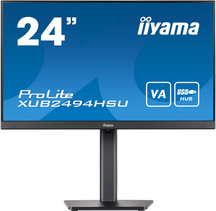 iiyama ProLite XUB2494HSU-B2 - LED monitor - 24" (23.8" viewable) - 1920 x 1080 Full HD (1080p) @ 75 Hz - VA - 250 cd/m² - 3000:1 - 4 ms - HDMI, DisplayPort - speakers - matte black