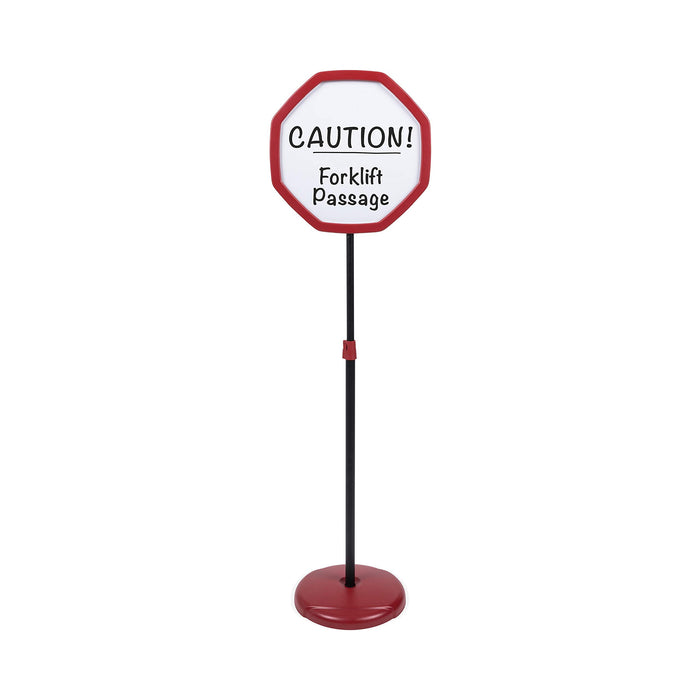 Bi Office Octogonal Safety Floor Sign Magnetic Drywipe Red