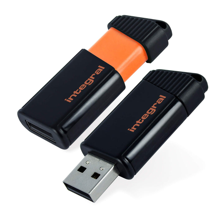 Integral USB 2.0 Flash Drive Pulse 32 GB Black, Orange