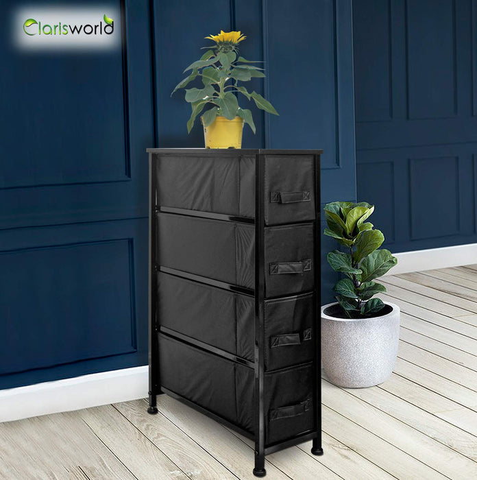 Clarisworld Storage Unit PP-9949BK with 4 Drawers Black