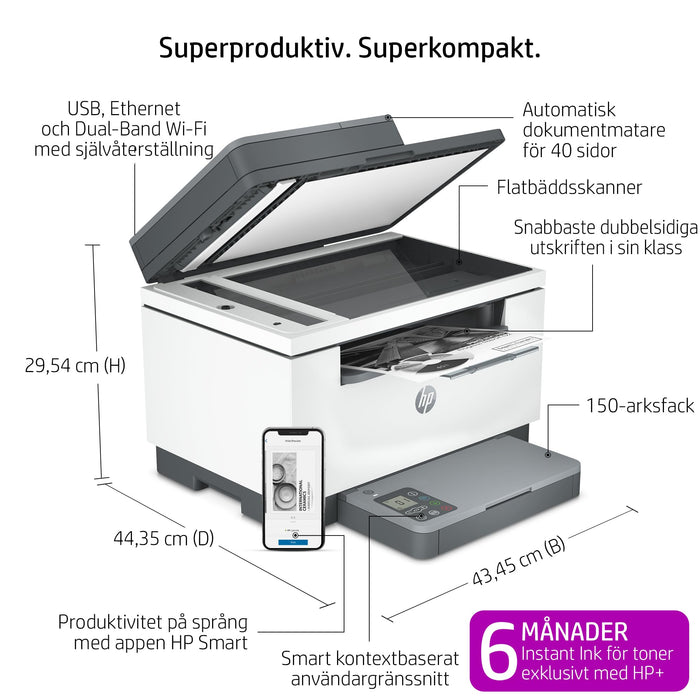 HP LaserJet M234SDWE Mono Multifunction Printer Grey, White