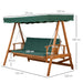 OutSunny Swing Chair Fir wood Steel Oxford cloth Green 1,280 x 2,350 x 1,800 mm