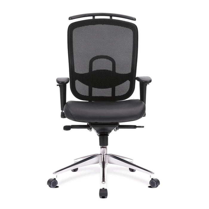 Nautilus Designs Ltd. High Back Mesh Synchronous Executive Armchair with Coat Hanger And Chrome Base - Black