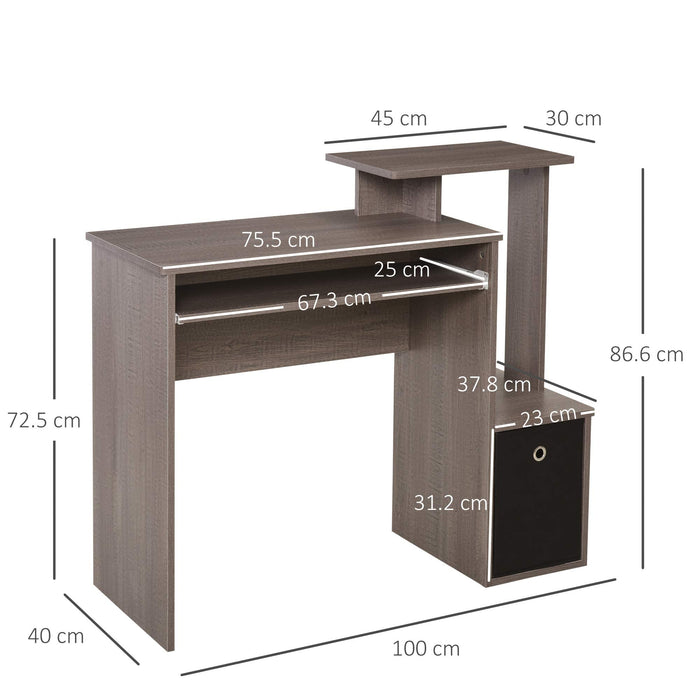 HOMCOM Computer Desk Grey 400 x 866 mm