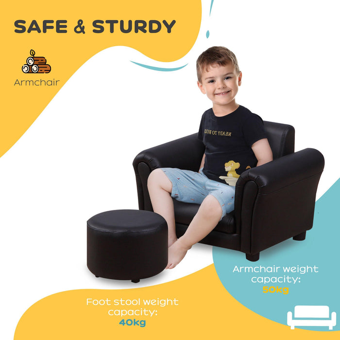 HOMCOM Kids Sofa Black 410 x 54 mm