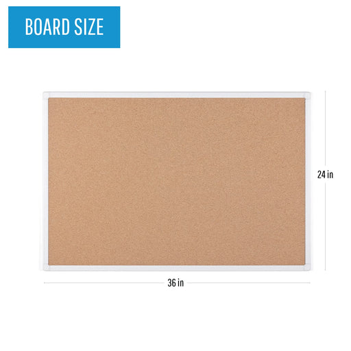 Bi-Office Notice Board Non Magnetic 90 (W) x 60 (H) cm Brown