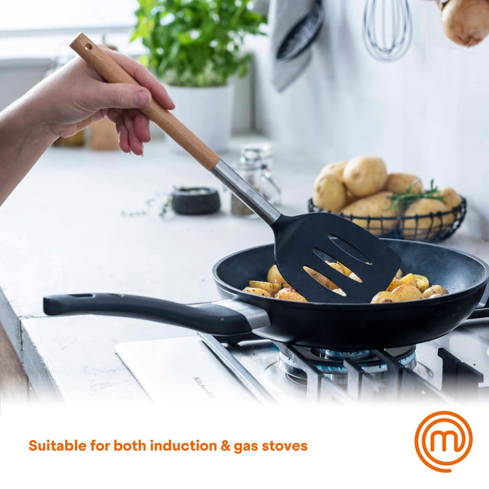 MasterChef Frying Pan Forged Aluminium, Non-Stick Coating Black 20 cm