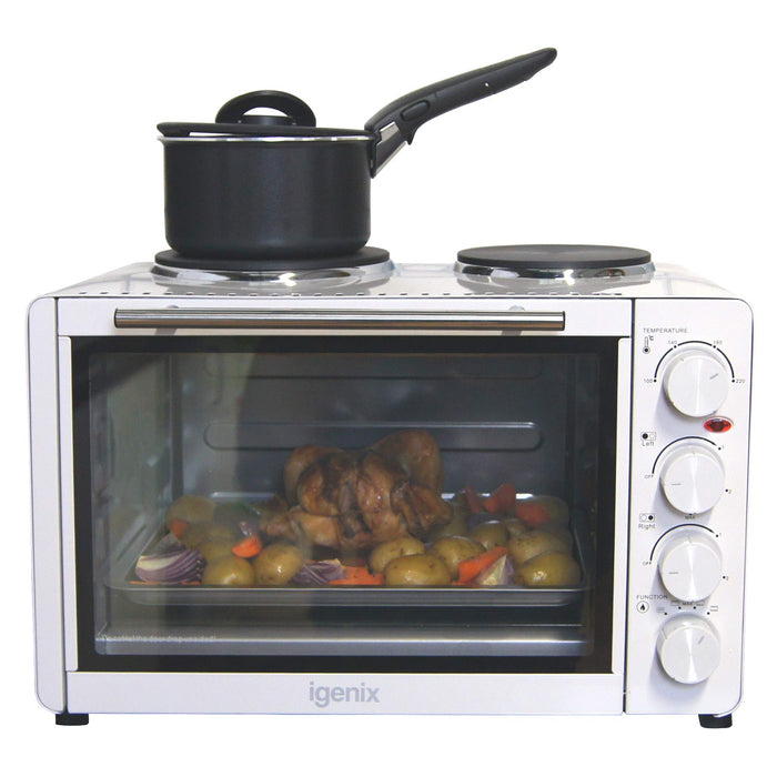 igenix Mini Oven Double Hotplates IG7130 1500W White