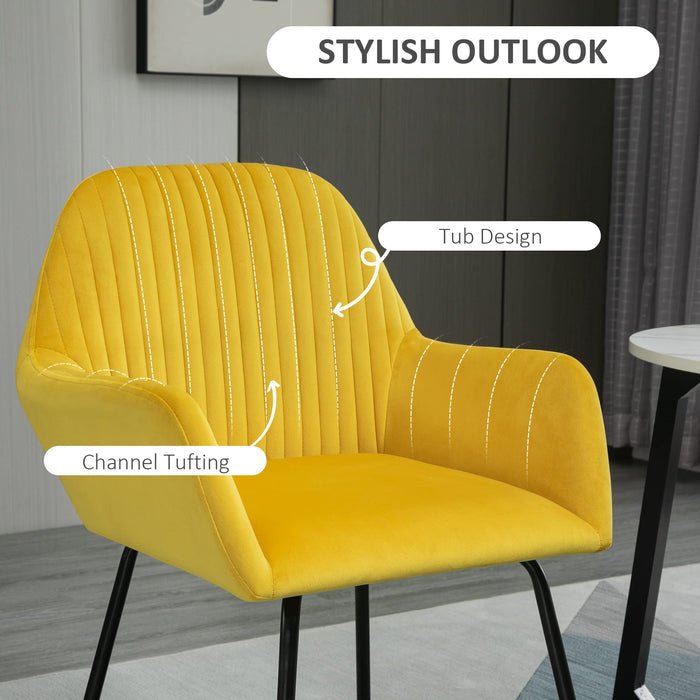 HOMCOM Accent Chair 839-128V70YL Yellow