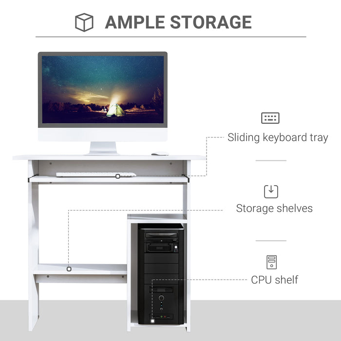 HOMCOM Computer Desk White 450 x 735 mm