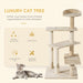 PawHut Cat Tree Beige 500 mm x 500 mm x 1000 mm