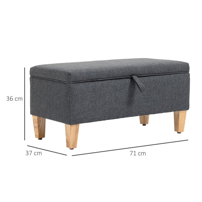 HOMCOM 1 Seat Ottoman Grey Polyester 710 x 370 x 360 mm